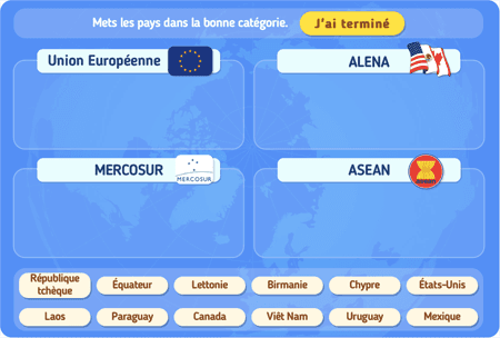 Jeu : les zones de libre échange
