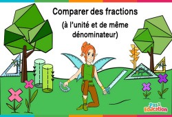 Comparer des fractions (à l'unité et de même dénominateur) - Ce2 - Cm1 - Cm2 - Vidéo La Fée des Maths