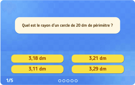 Le périmètre d'un cercle niv 2