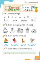Le son [a] - GS - CP - CE1 - Phonologie - Lecture -  Le carrousel des sons à essayer gratuitement