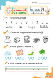 Le son [i] - GS - CP - CE1 - Phonologie - Lecture -  Le carrousel des sons