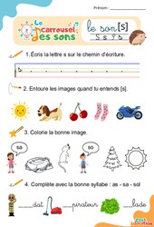 Le son [s] - GS - CP - CE1 - Phonologie - Lecture -  Le carrousel des sons