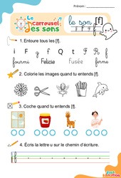 Le son [f] - GS - CP - CE1 - Phonologie - Lecture -  Le carrousel des sons