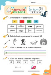 Le son [e] - GS - CP - CE1 - Phonologie - Lecture - Le carrousel des sons