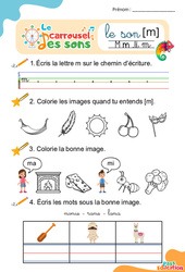 Le son [m] - GS - CP - CE1 - Phonologie - Lecture -  Le carrousel des sons