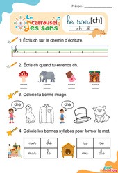 Le son [ch] - GS - CP - CE1 - Phonologie - Lecture -  Le carrousel des sons