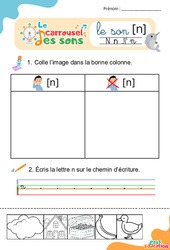 Le son [n] - GS - CP - CE1 - Phonologie - Lecture -  Le carrousel des sons