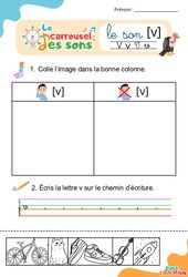 Le son [v] - GS - CP - CE1 - Phonologie - Lecture -  Le carrousel des sons