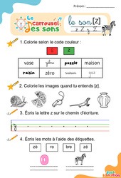 Le son [z] - GS - CP - CE1 - Phonologie - Lecture -  Le carrousel des sons