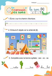 Le son [k] (c) - GS - CP - CE1 - Phonologie - Lecture -  Le carrousel des sons