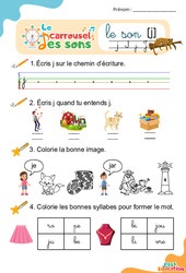 Le son [j] - GS - CP - CE1 - Phonologie - Lecture -  Le carrousel des sons