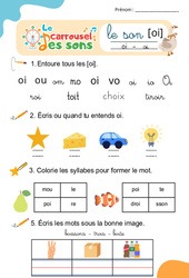Le son [oi] - GS - CP - CE1 - Phonologie - Lecture - Le carrousel des sons