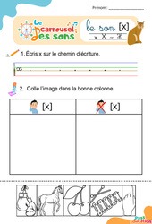 Le son [x] x - GS - CP - CE1 - Phonologie - Lecture - Le carrousel des sons