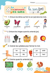 Le son [ye] y, ill - GS - CP - CE1 - Phonologie - Lecture - Le carrousel des sons