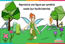 Reproduire une figure par symétrie axiale (sur feuille blanche) - Ce2 - Cm1 - Cm2 - 6ème - Vidéo La Fée des Maths