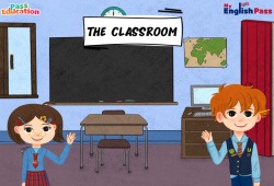 The classroom - Vocabulaire - Vidéo interactive - Apprends l'anglais avec Kelly and James
