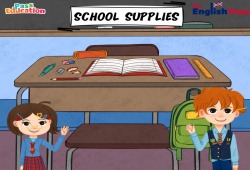 School supplies - Vocabulaire - Vidéo interactive - Apprends l'anglais avec Kelly and James