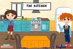 In the kitchen, Vocabulaire, Vidéo interactive, Apprends l’anglais avec Kelly and James