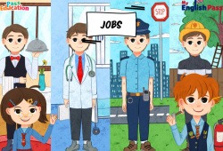 Jobs, Vocabulaire, Vidéo interactive, Apprends l’anglais avec Kelly and James