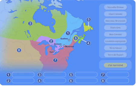 Carte : Les Canadas en 1791