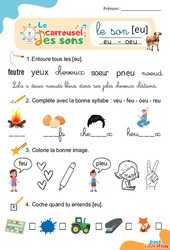 Le son [eu] eu oeu - GS - CP - CE1 - Phonologie - Lecture - Le carrousel des sons