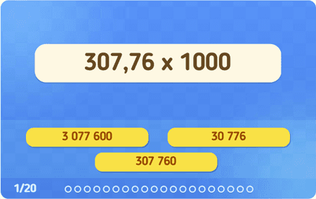 Les décimaux par 10,100 ou 1000