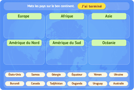 Jeu : Quel est le bon continent ? niv 4
