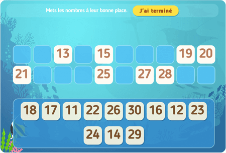 Place les nombres niv 6 (de 11 à 30) 