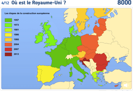 Carte : La construction européenne niv 2