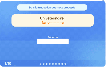 Les métiers (à écrire) niv 1