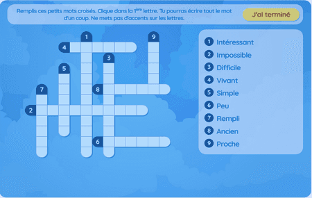 Usual Adjectives lvl 1 (crosswords)