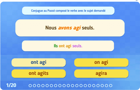 Le Passé composé : 1er et 2e groupes