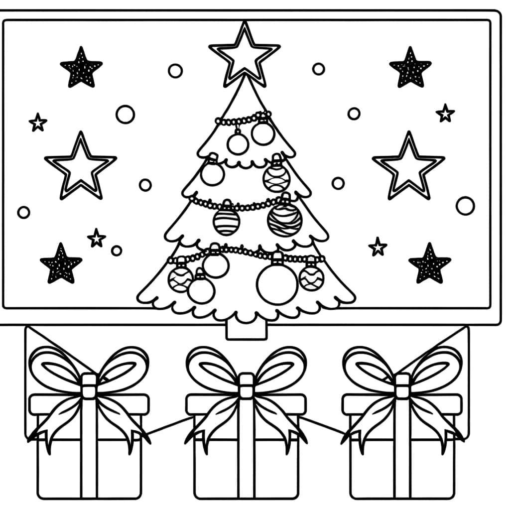 Arbre de Noël avec cadeaux