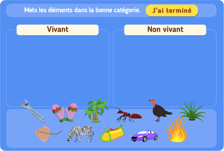 Vivant ou  non vivant ? 