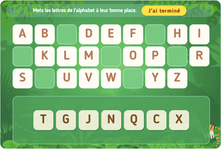 Place les lettres niv 1 