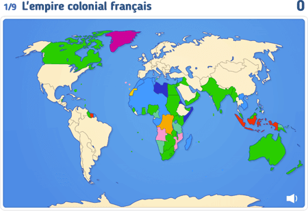 Carte : Les empires coloniaux en 1914 niv 1
