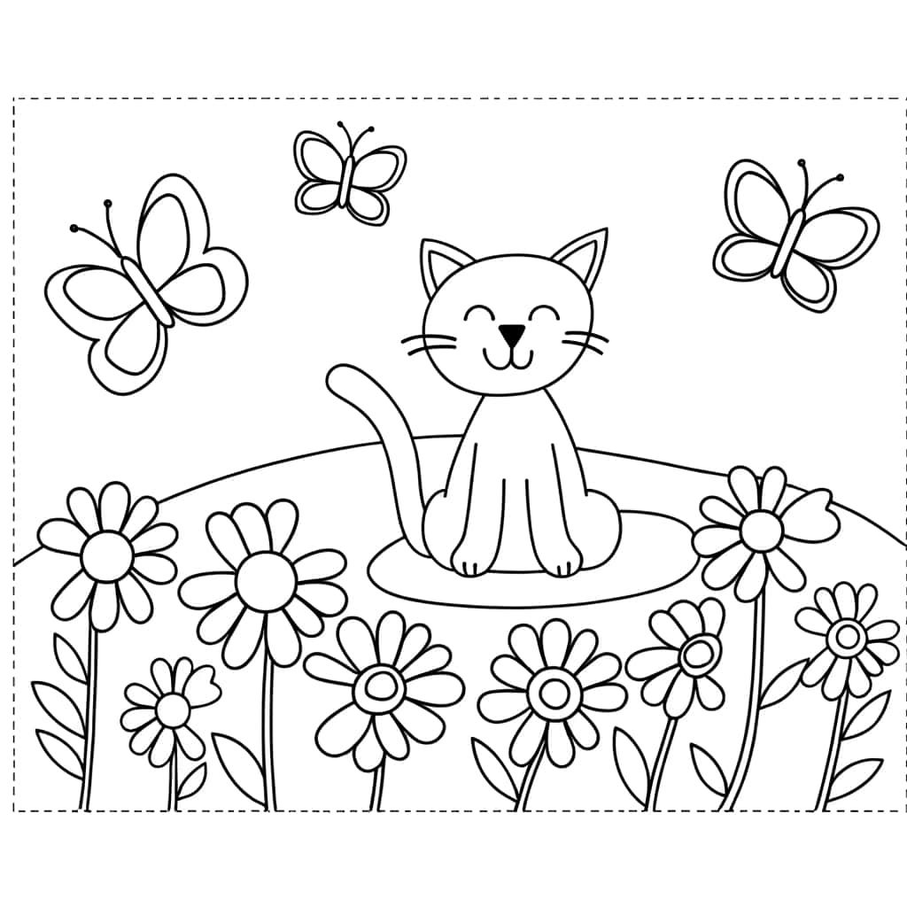 Chat heureux jardin