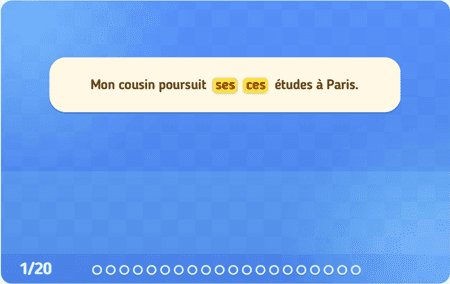 Homophones : ces/ses/c'est 