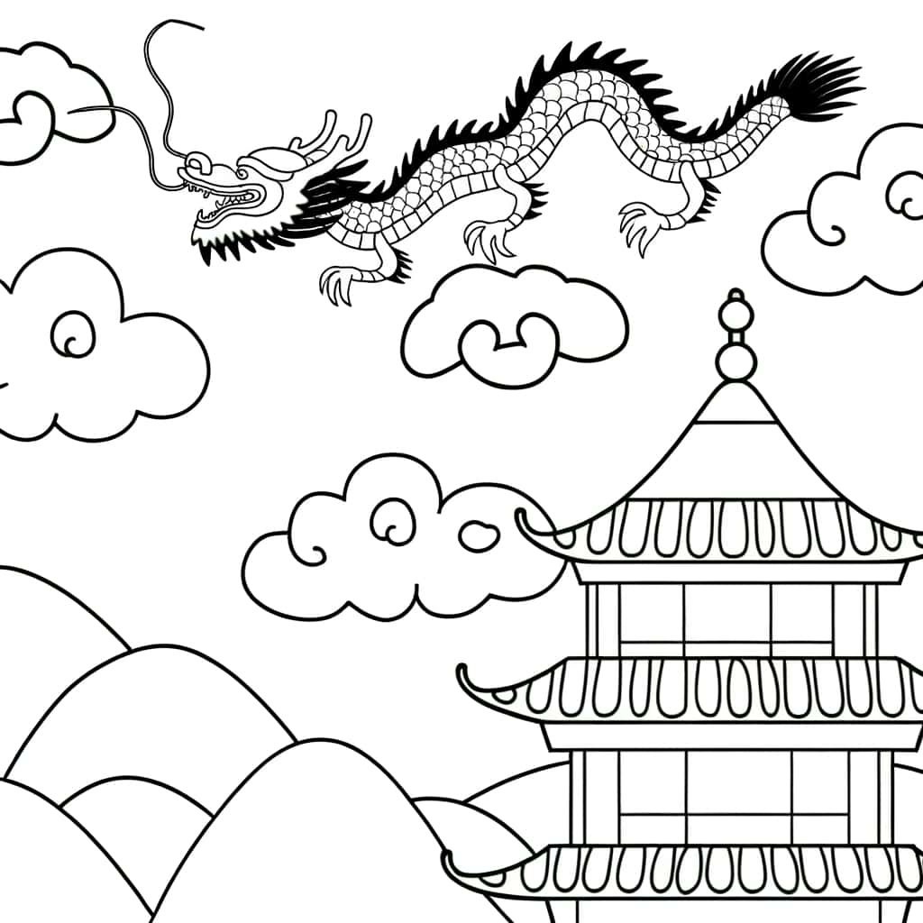Dragon chinois volant