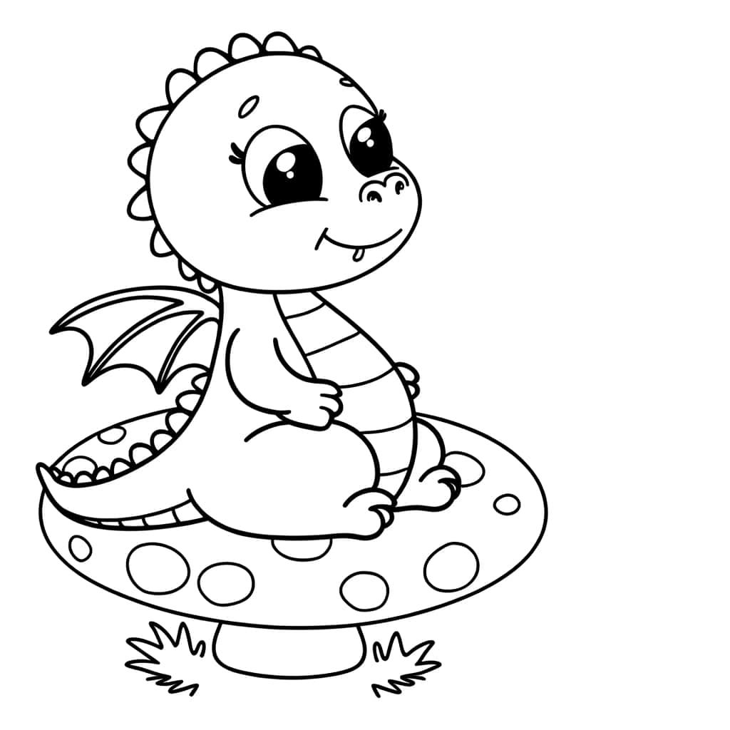 Dragon mignon sur champignon