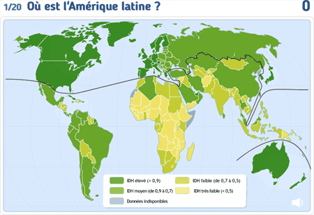 Carte : les inégalités de développement