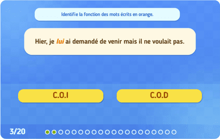 Fonctions : C.O.D ou C.O.I ? niv 2 