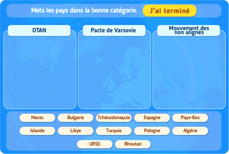 Jeu : Otan, Pacte de Varsovie et non alignés