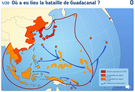 Carte : La guerre du Pacifique 1934