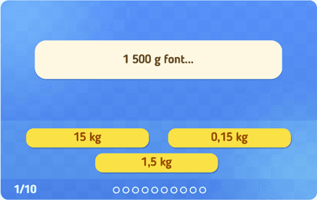 Grammes, centigrammes, kilogrammes... niv 2