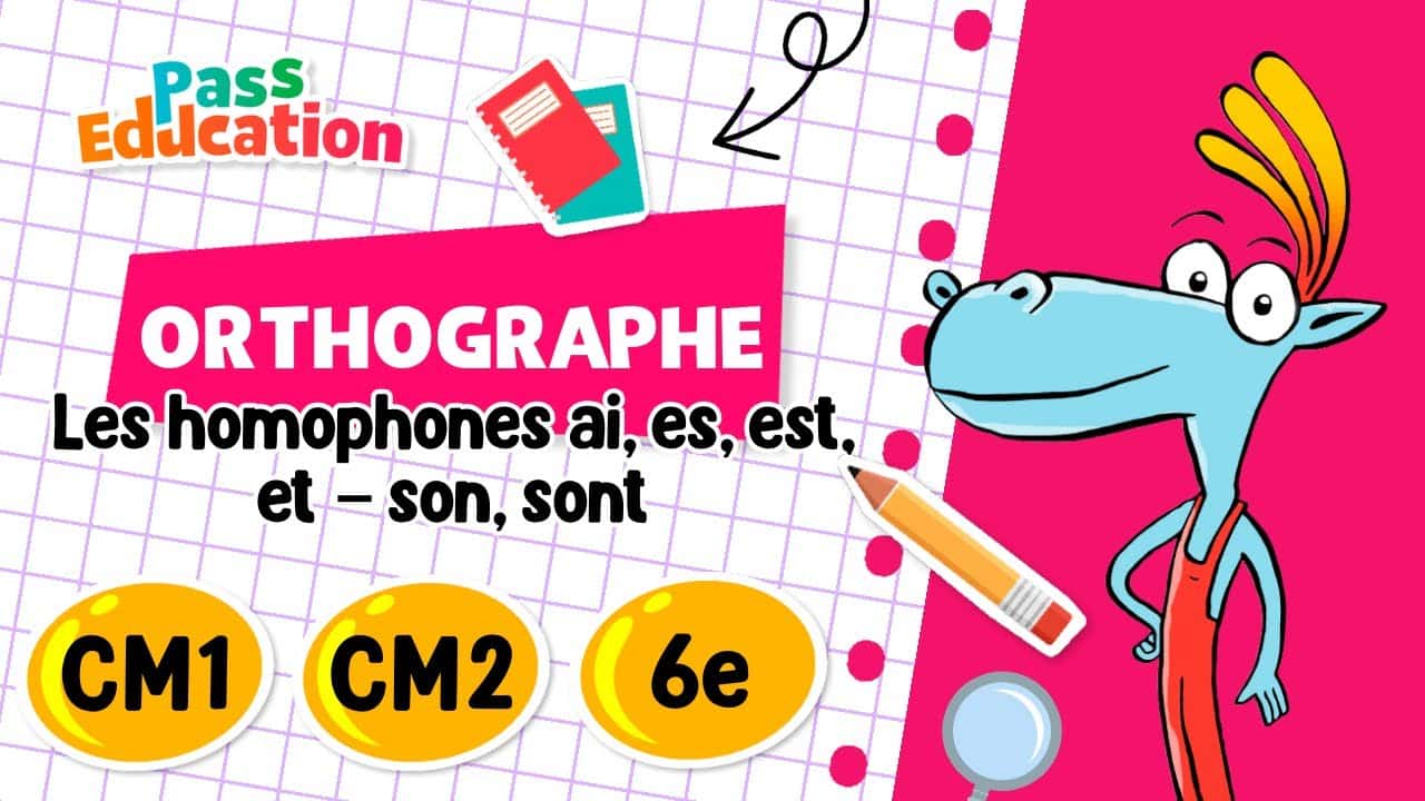 Les homophones ai, es, est, et, son, sont