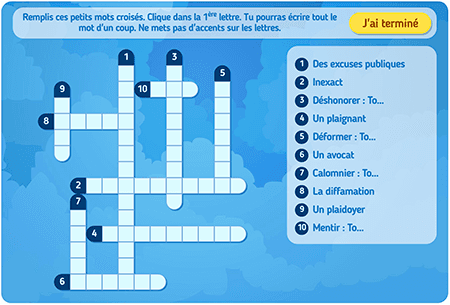 Lettres et droit de réponse (crosswords)