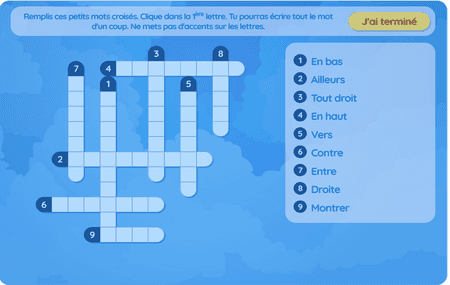 Location & directions lvl 1 (crosswords)