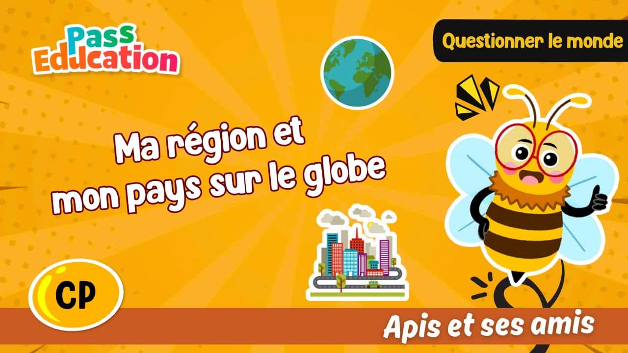 Ma région et mon pays sur le globe - Apis & ses amis
