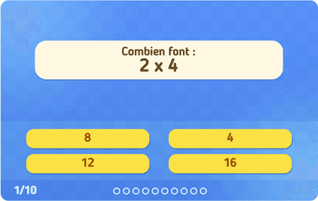 Multiplications : Table de 4